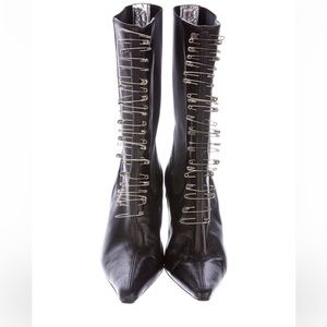 Dolce & Gabbana Leather Safety Pin Boots